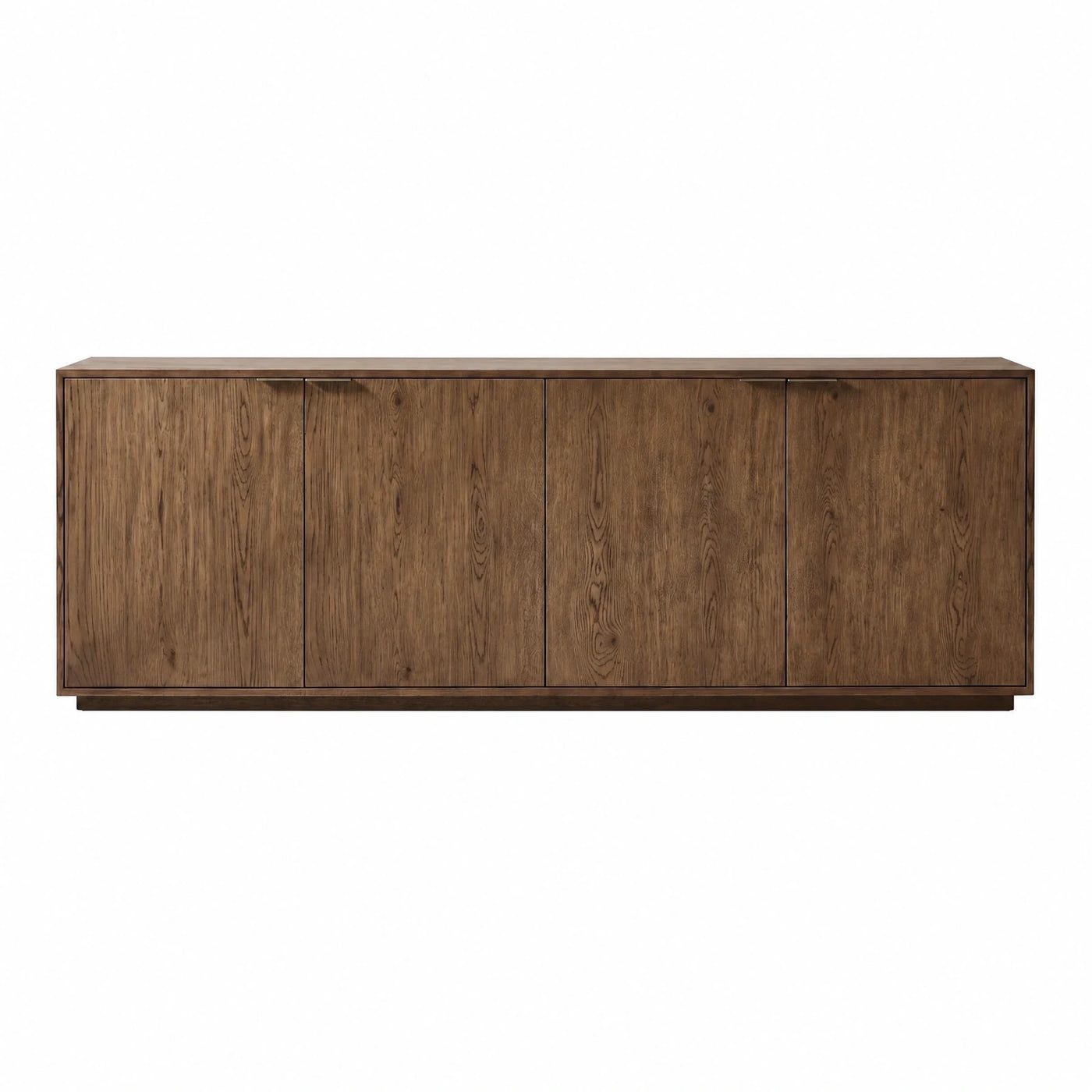 Walnut Wood Four-Door Sideboard Cabinet